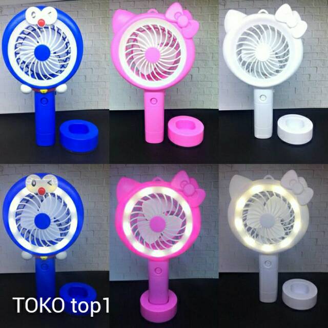 KIPAS HANDY DORAEMON / KIPAS HANDY HELLOKITTY / kipas angin portable halokitty/kipas angin usb /kipas mini hello kitty/kipas karakter+lampu