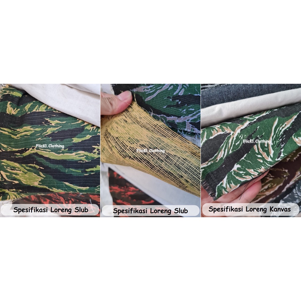 Bahan Kain Loreng Slub Kanvas Loreng Camo Ormas Aparat