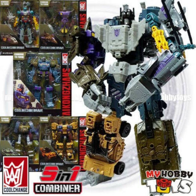 mainan transformer robot bruticus terdiri dari 5 robot yang digabungkan