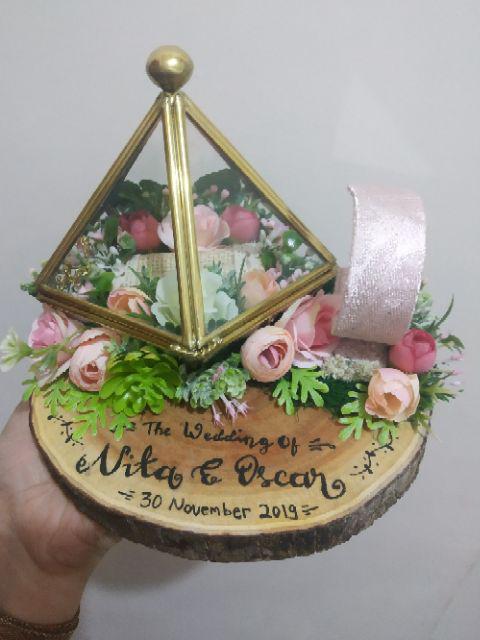 Ready Stock - Lpt 24 - Ringbearer Terarium Wedding Ringbox / Hantaran Ring Box Lamaran Seserahan