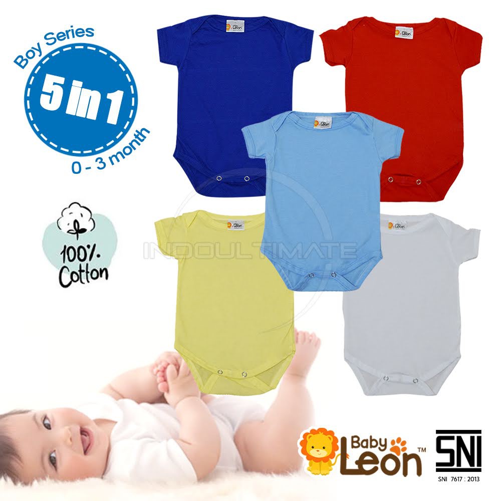 1Pcs Jumsuit Bayi Newborn BABY LEON Baju Bayi 100% Katun Dingin BC-01 pakaian kaos jumsuit jumper bayi newborn laki laki