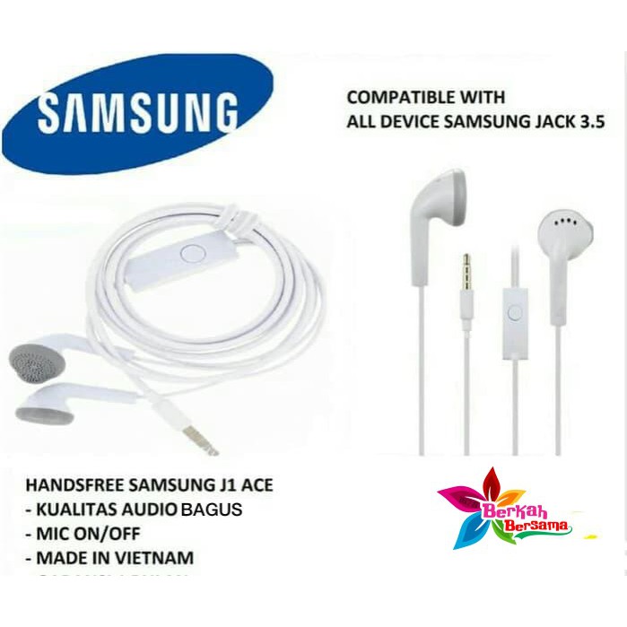 Headset Headsfree henset Hf Samsung J1ace , J2prime , J3 , J5 ,A10s , s5830 original VIETNAM BB1472