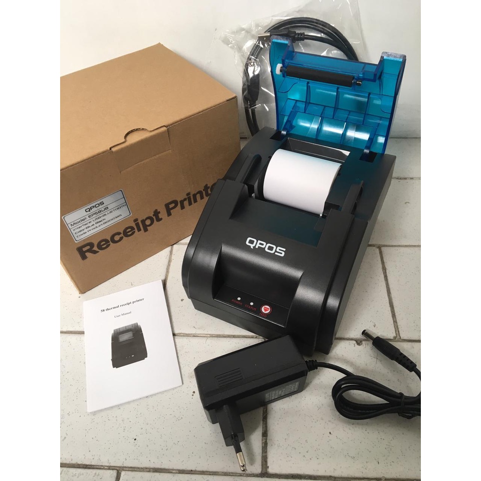 Printer Thermal QPOS 58mm EP58UB - USB BLUETOOTH Cetak Resi Shopee di HP