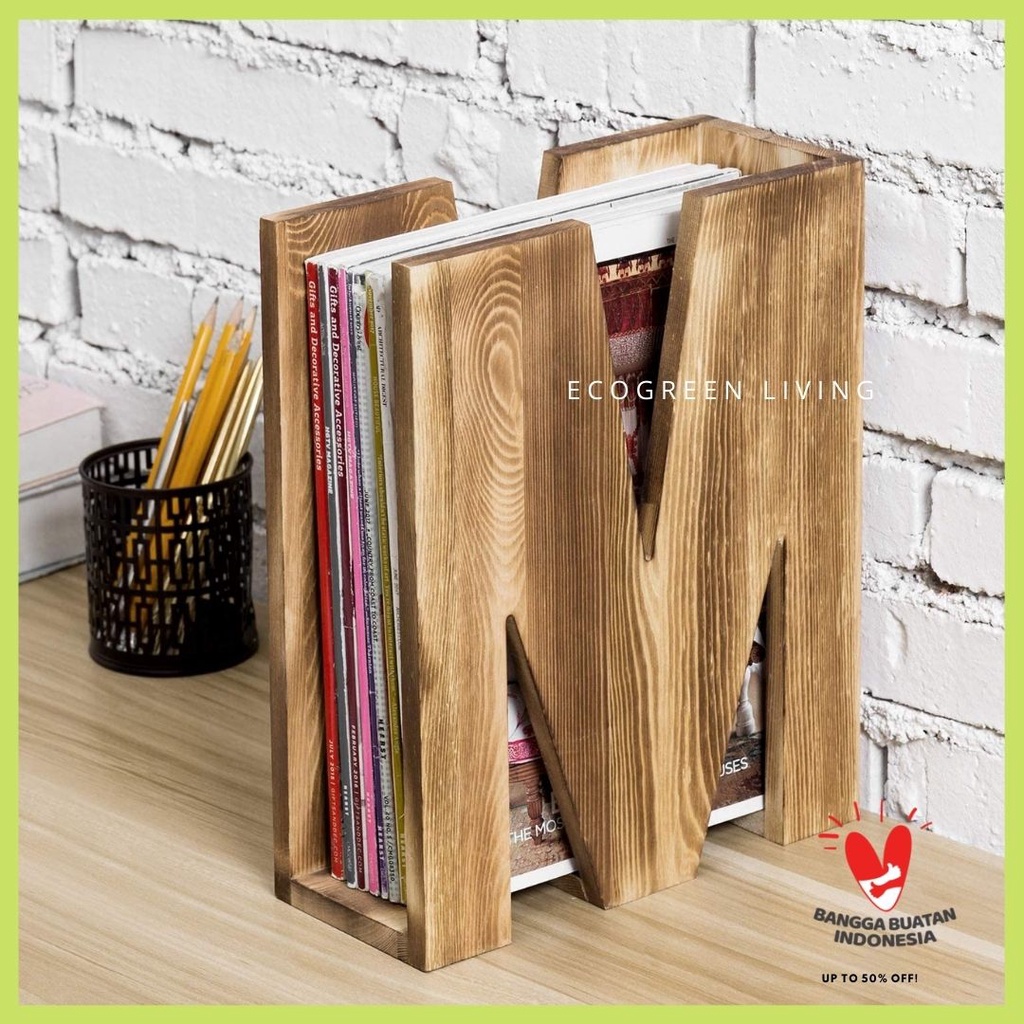 SUBLIMELY PREMIUM SOLID WOOD File Holder Magazine Newspaper Rack A4 Box Desktop Organizer W-009