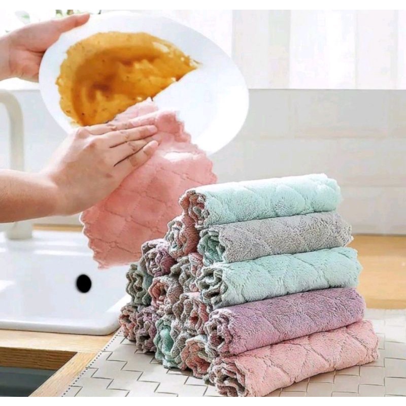 Kain Lap Piring Microfiber Anti Minyak / Kain Lap Serbaguna