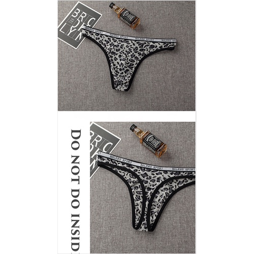 (COD)) Celana Dalam Pria Thong Tipis Leopard Motif Sexy Low Waist U G String Pria Y055