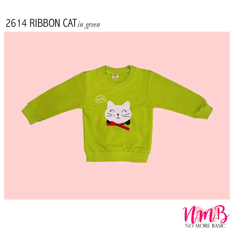 Kids Sweater 2614 Ribbon Cat -  Baju Lengan Panjang Anak