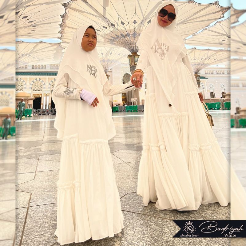Set badriyah Putih By aurakay Gamis Premium makkah series