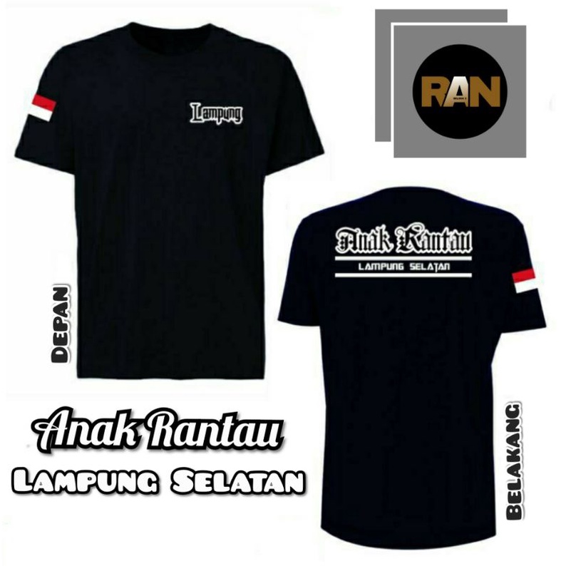 T-shirt Baju Kaos Anak Rantau Lampung - Lampung Selatan (bisa custom nama daerah sesuai selera) l Ka
