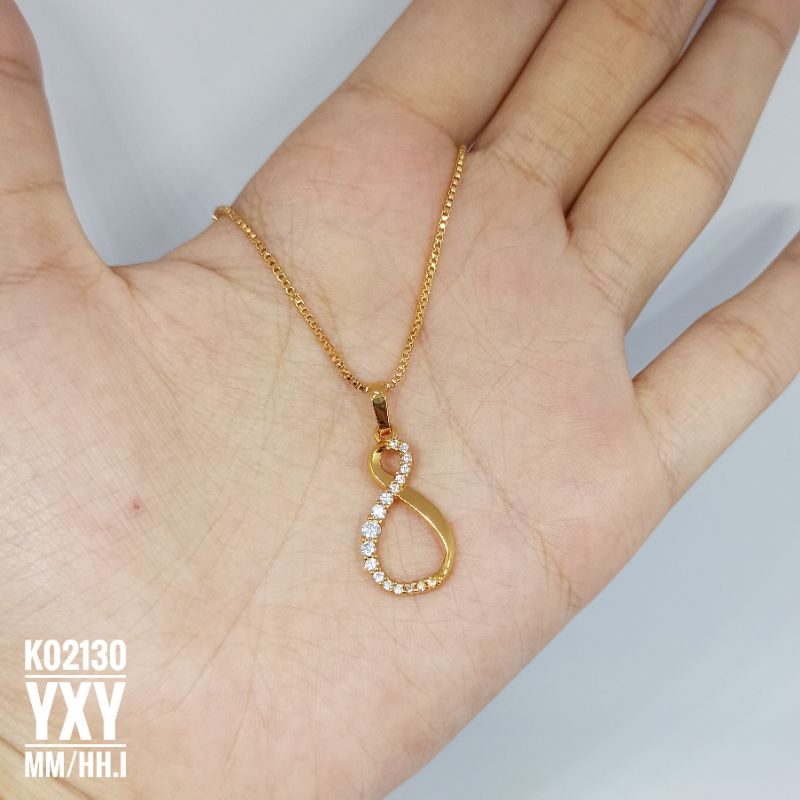 Kalung Yaxiya Rantai Oval Infinity Zircon K02130