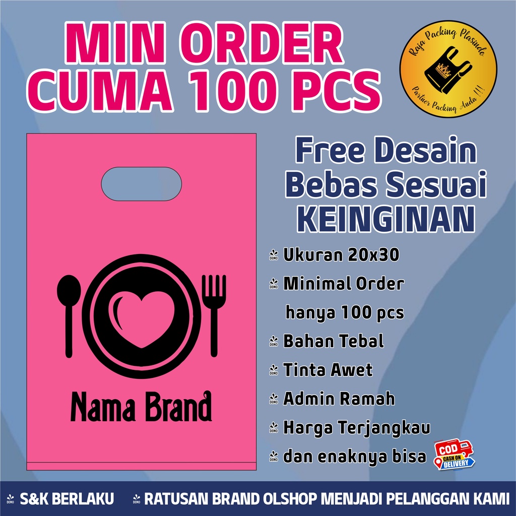 &lt; Free Desain &gt; Plastik Sablon HD Plong Uk 20x30 Plastik Packing Sablon Plastik Olshop