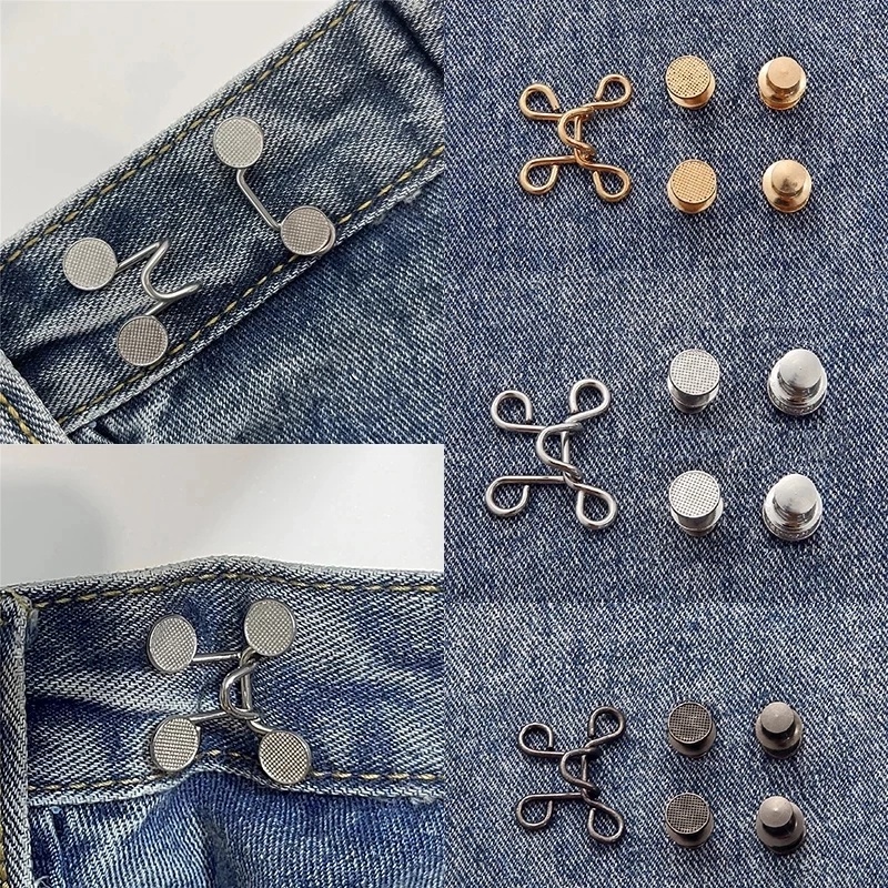 1 Set Alat Jahit Kancing Logam Extender Celana Jeans Dapat Disesuaikan Dapat Digunakan Kembali