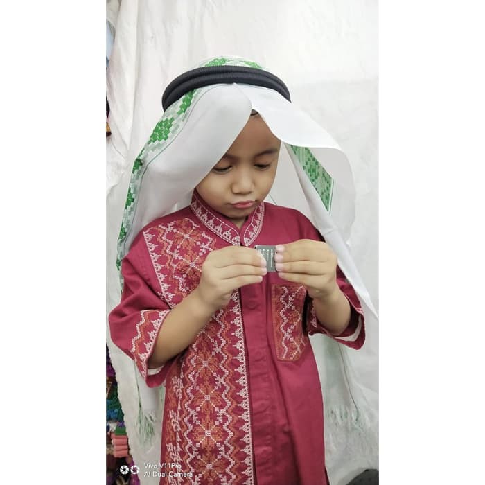 SORBAN ANAK PLUS IGAL PENGIKAT SORBAN/SORBAN ANAK MOTIF DOBY PLUS IGAL/BISA BAYAR DITEMPAT/COD