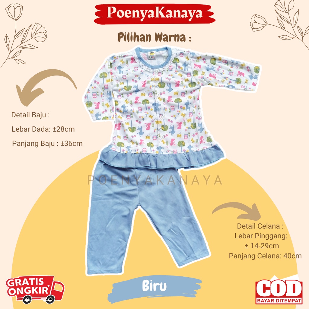 Setelan Baju Bayi Piyama Bayi Panjang Perempuan KANCIL RIFKY 6-18 bln SPY94