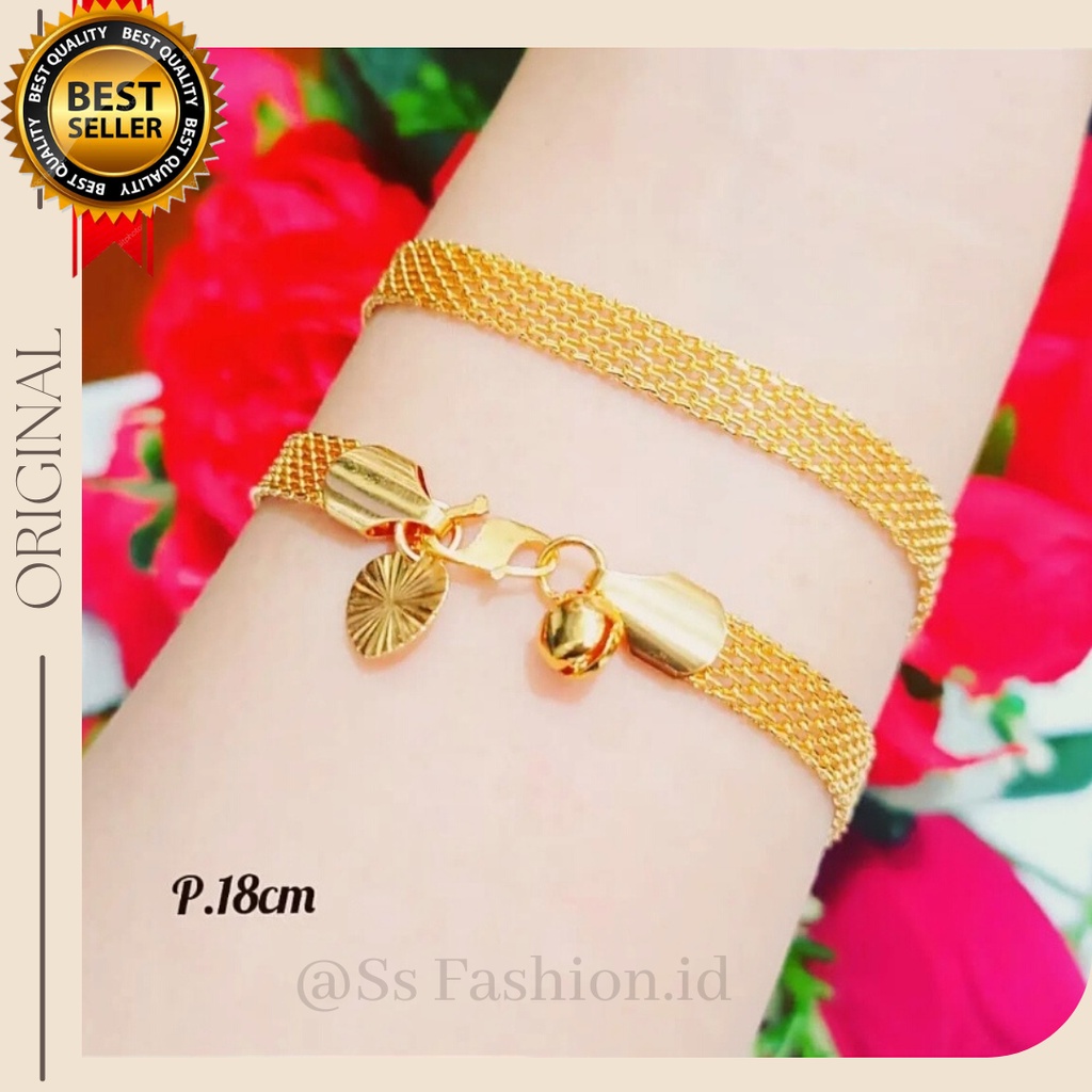 Gelang tikar cantik titanum anti karat anti luntur