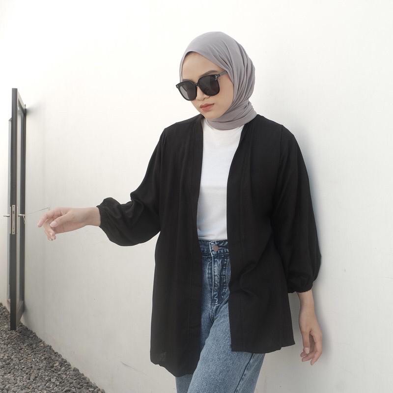 LALUNA BLAZER  Cardigan Viral Outer Katun Crinkle