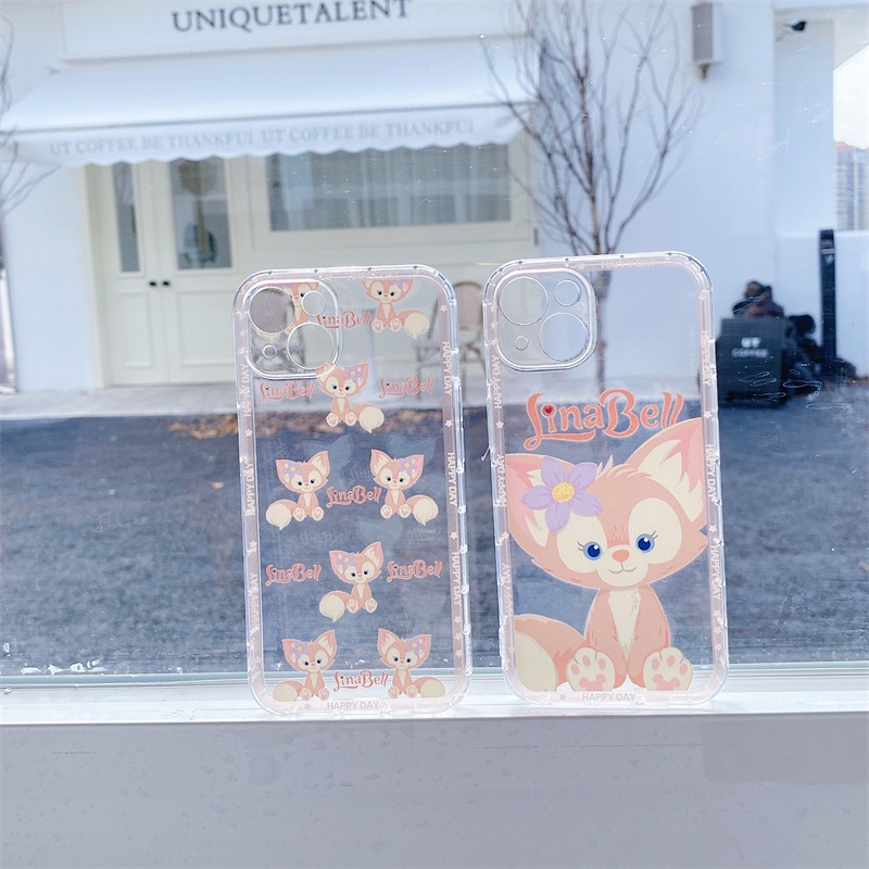 Disney Little Fox Phone Case iPhone 11 12 13 Pro Max 7 8 Plus X XR XS transparent Anti-fall Straight edge Soft TPU Casing