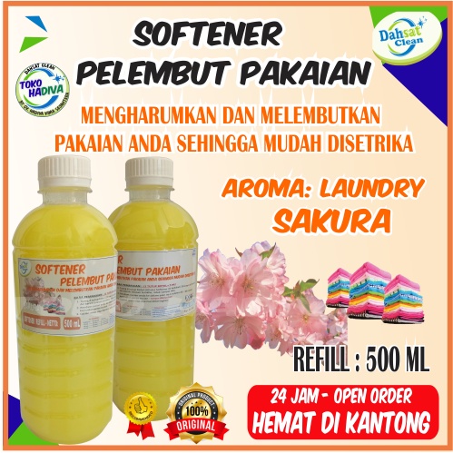 (SAKURA) SOFTENER PELEMBUT DAN PEWANGI PAKAIAN 500 ML DHS MEMBUAT PAKAIAN LEMBUT - MUDAH DISETRIKA