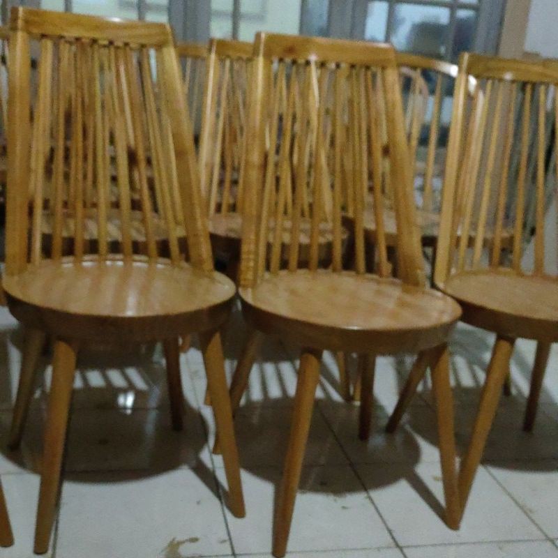 Furniture Kursi Makan Bahan Kayu Mindi Solid