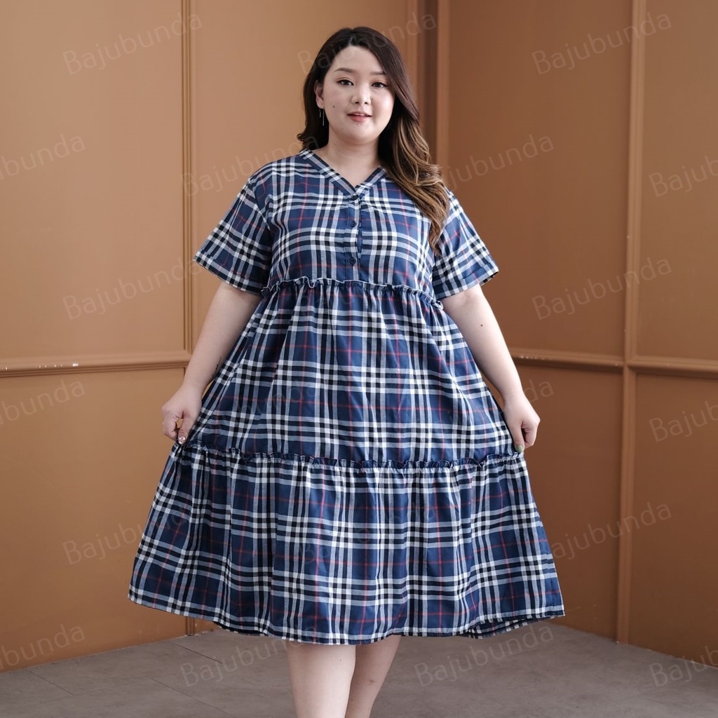 LD 120 Dress Jumbo Wanita Dres Plus Size Big Size KYOKO