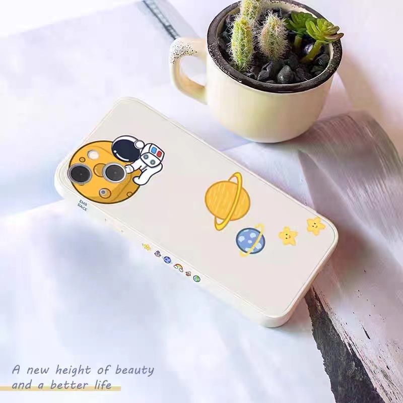 Soft Case Motif Astronot Untuk Iphone 13 12 11 Pro Max X Xs Max Xr 7 8 Plus Se2020