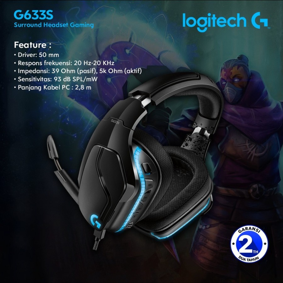 Headphone I Headset Gaming Logitech G633s 7.1 LIGHTSYNC - Garansi 2 Tahun