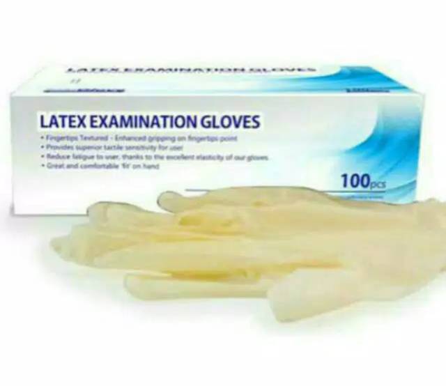 SARUNG TANGAN LATEX EXCAMINATION GLOVE 100's