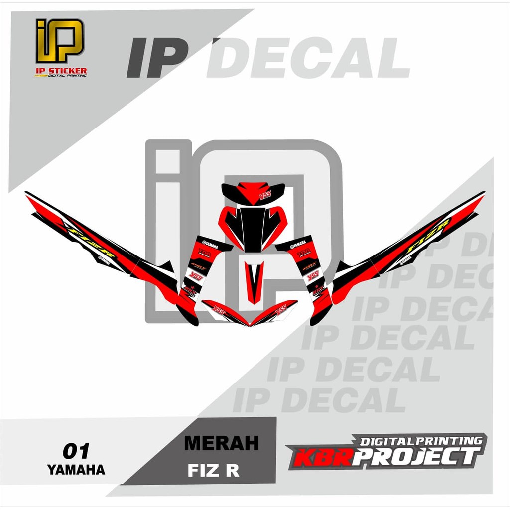 DECAL FIZ R STICKER VARIASI MOTIF GRAFIS DECAL MOTOR YAMAHA FIZ R 01 CUSTOM BEBAS BISA