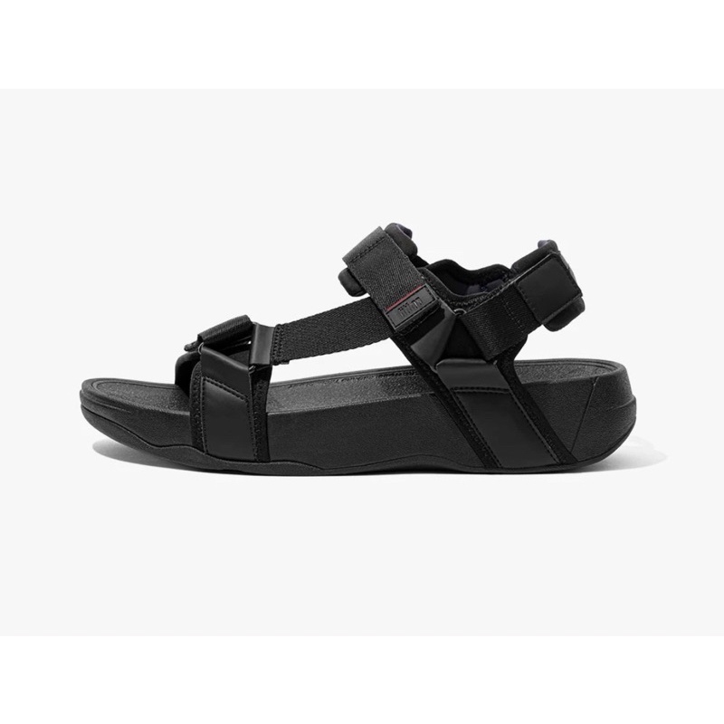sandal pria fitflop ryker back strap all black original with box