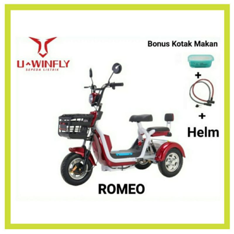 Uwinfly Sepeda Listrik Romeo Roda 3, Romeo + New Style Selis Bike Romeo+