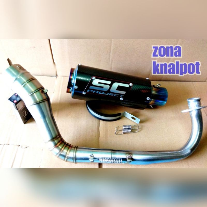 Knalpot sc project beat karbu/fi-vario-scoopy-genio knalpot racing sc project knalpot racing matic