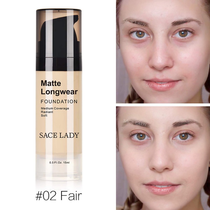 COD SACE LADY Moisturizing Brightening Liquid Foundation Waterproof Durable 15ml Natural Ingredient