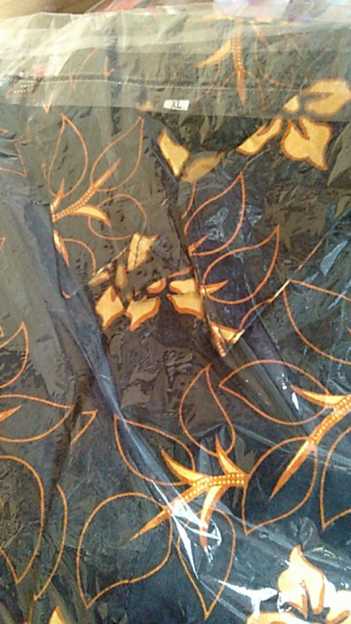 Bswart Batik Hrb026 Kenongo Hem Batik Daun Ulir Kemeja Batik Pria