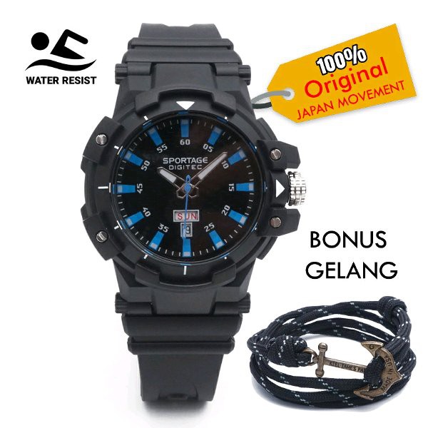 PROMO BONUS GELANG Jam Tangan Pria Original Digitec by hargajam anti air water resist proof renang