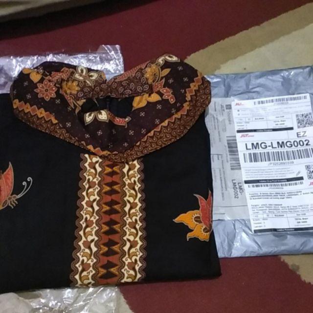 Tunik Santika Pias Cibulan Kupu List Warna Batik Solo Seragam Kantor Muslim Baru Cantik Kekinian