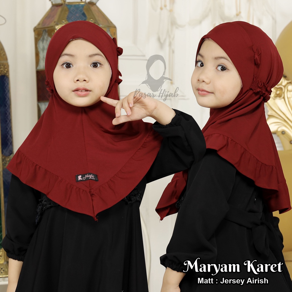 Jilbab Anak Maryam Karet Kerudung Anak Jersey Premium Pasar Hija'b