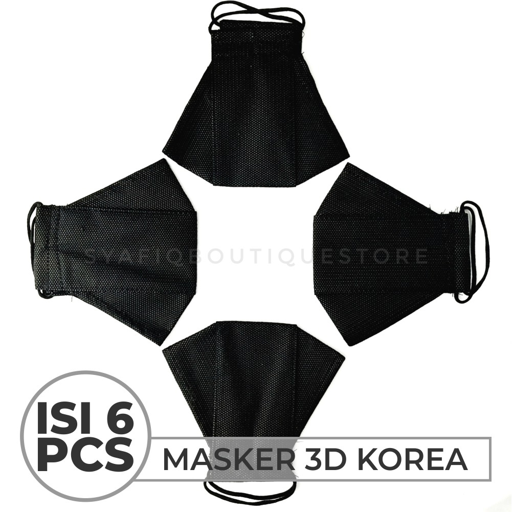 Masker Mulut KF94 Korea Hitam 3D Kain Disposable Face Mask Evo Plusmed