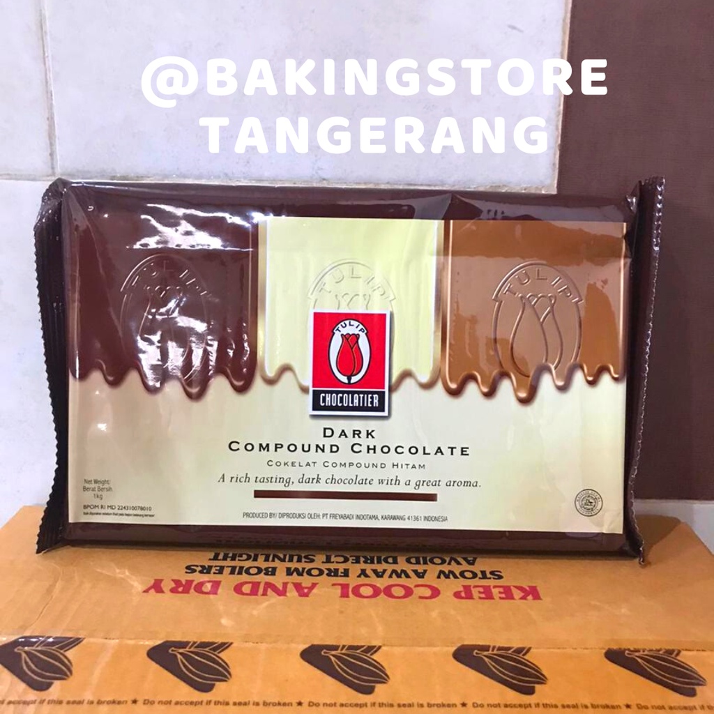 Jual Coklat Tulip Dark Chocolate Compound - Cokelat Batang Murah 1 Kg ...