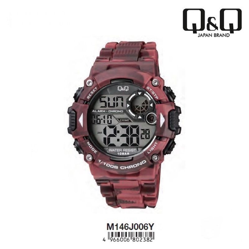 Q&amp;Q QnQ QQ M146 M146J M146J001Y ORIGINAL DIGITAL WATCH TALI KARET JAM TANGAN PRIA