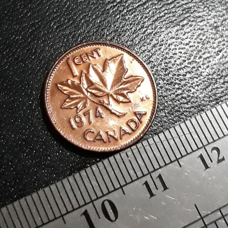 Koin Kuno Koleksi Token Asing : Canada ( Kanada ) - 1 Cent 1974