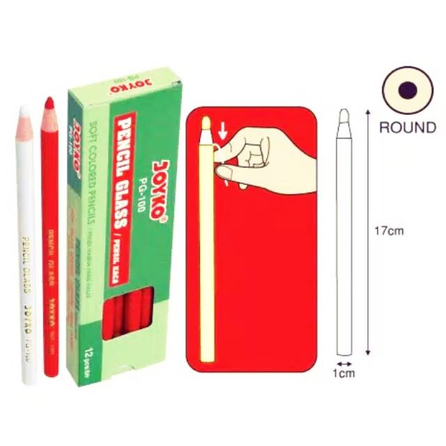 

Pensil Kaca PUTIH Joyko PG 100 Dermatograph Glass Pencil Isi 12 Pcs