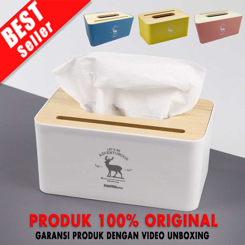 Kotak Tempat Tisu Box Tissue Kayu Estetik Dengan Holder Tempat Tissu Tisue