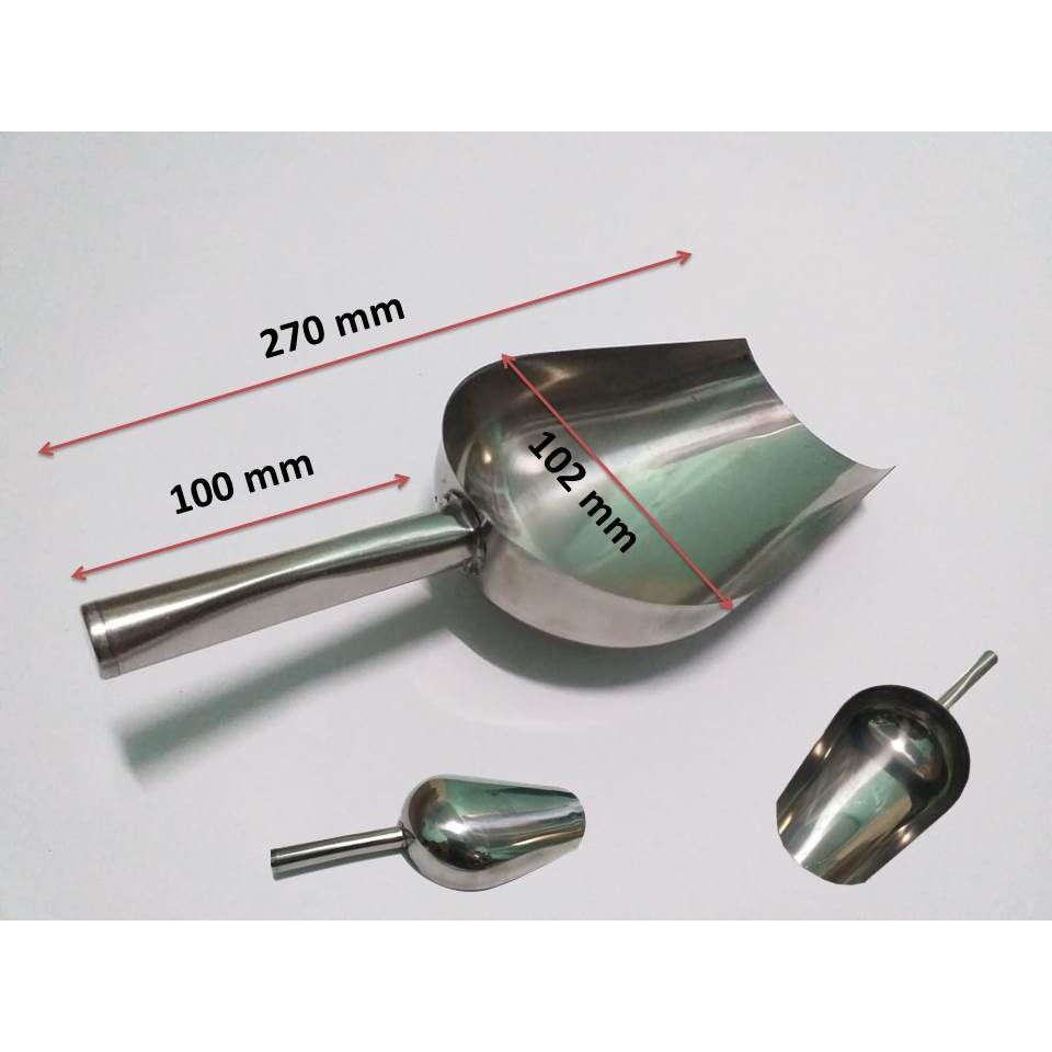Serok Sendok Es Serut Besar / Serok Ice Cream / Sendok Skop Es Batu Stainless / Sendok Takaran Tepun