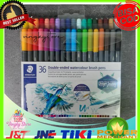 

---Terbartu--- Watercolour Brush Pens / Double Ended 36 Colors Staedler Berkualitas