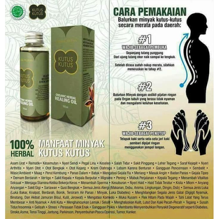 MINYAK KUTUS KUTUS 100ml 100% ASLI BALI - ORI KEMASAN TERBARU EXP 2026 TAMBA WARAS - BPOM