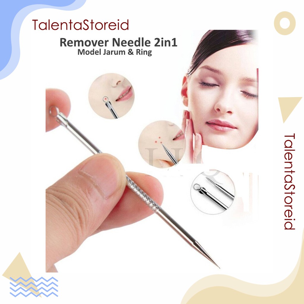 Alat Pencet Komedo Jerawat Set 2 In 1 Skin Acne Pimple Needle Kit