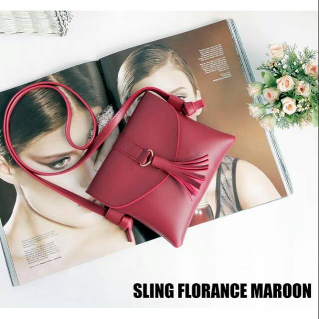 Sling Bag Florance / Maroon, Moca / Tas Selepang, Tas wanita grosir murah Surabaya