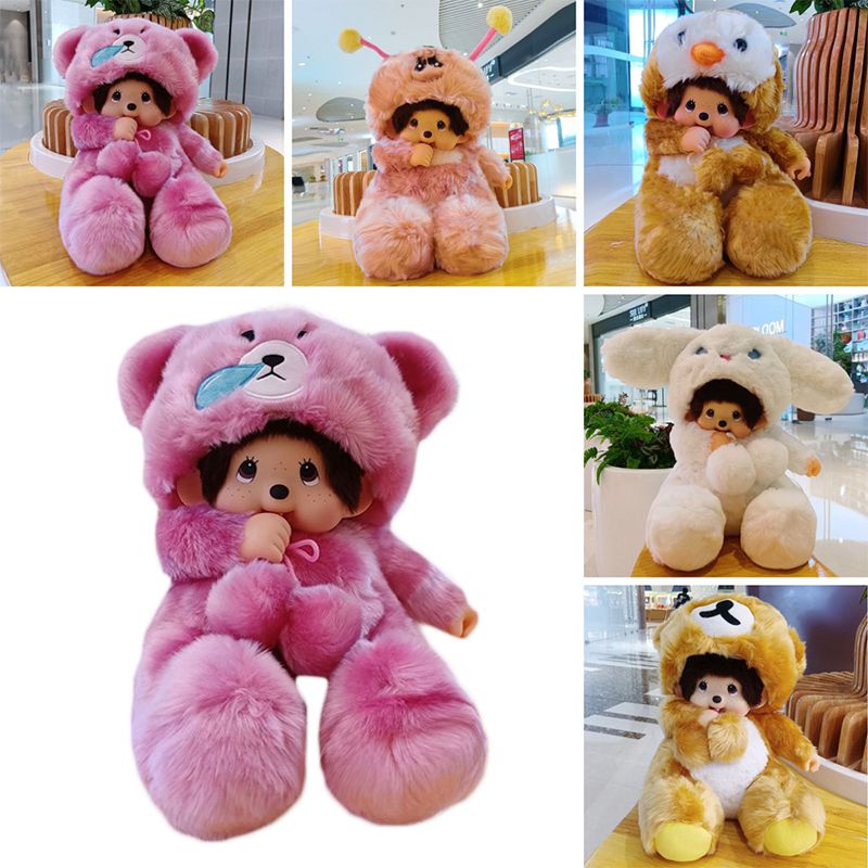 Boneka Monchhichi 35CM Mewah Kawaii Stitch Mickey Boneka Mainan Hadiah Anak Natal