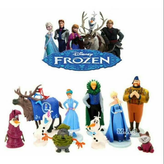 Frozen Princess Elsa Anna Action Figure Set Cake Topper Hiasan Kue Tart Murah