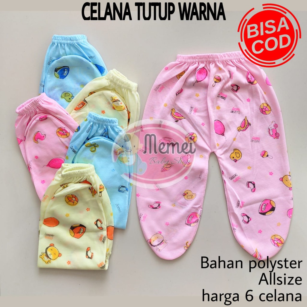 1 LUSIN (12 pcs) Celana bayi panjang TUTUP KAKI WARNA harga grosir